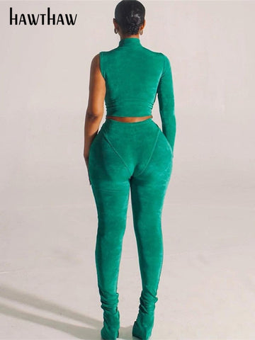 Znbbw Women Long Sleeve Crop Tops Long Pants Two Piece Sets Outfits Tracksuits 2023 Fall Clothing Wholesale Items For Business